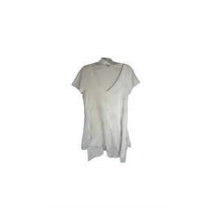 4 Love And Liberty Johnny Was  V-Neck White Top Embroidered Overlay‎ Sz Small